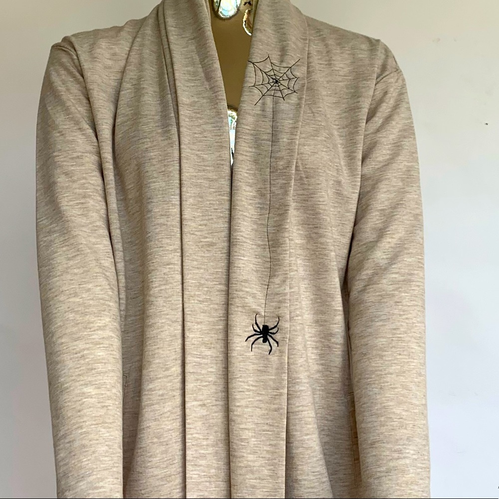 Spider and web Halloween fall cardigan size S